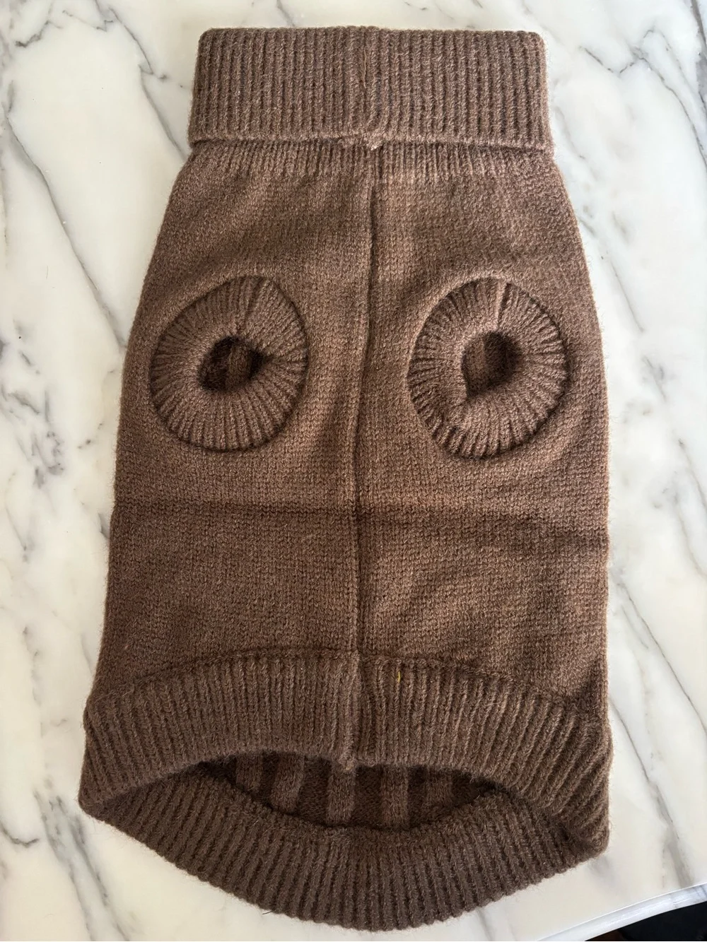 Brown Cable Knit Dog Sweater - Cozy Pet Pullover